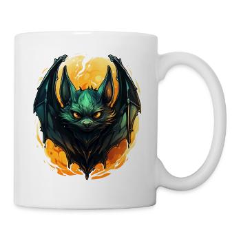 Bat Halloween I Cartoon Cute Bat - Tasse - Weiß - Rechts