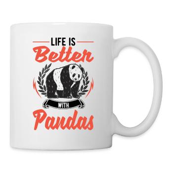 Life is better with pandas - Mug - white - Right