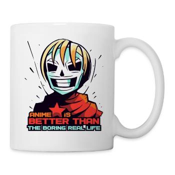Maske-Anime-Mädchen: Besser als das echte Leben - Tasse - Weiß - Rechts