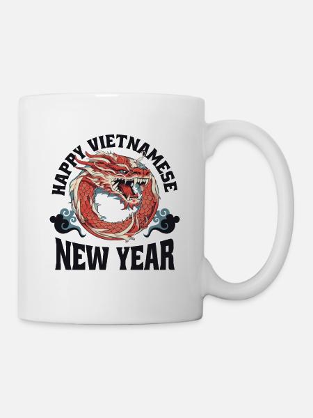 Vietnamesisches Neujahr Drache Vietnam I Geschenk - Tasse - Weiß