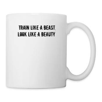 Fitness - Entraînez-vous comme une bête, ressemblez à une beauté - Mug blanc - blanc - Droite