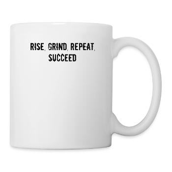 Fitness - Rise, grind, repeat, succeed - Tasse - Weiß - Rechts