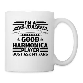 Mundharmonika Spieler und Mundharmonika - Tasse - Weiß - Rechts