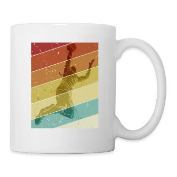 Retro Basketballkorb Basketballspieler Basketball - Tasse - Weiß - Rechts