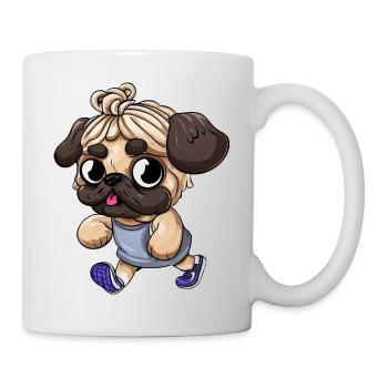 Sporty pug: Fit and active on the road - Mug - white - Right