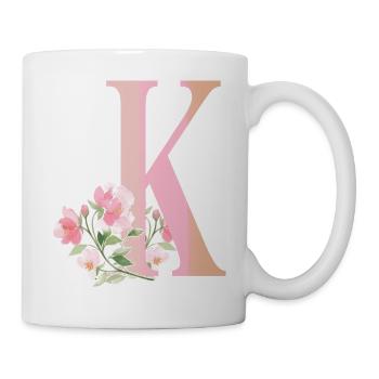 Letter K with flowers - Mug - white - Right