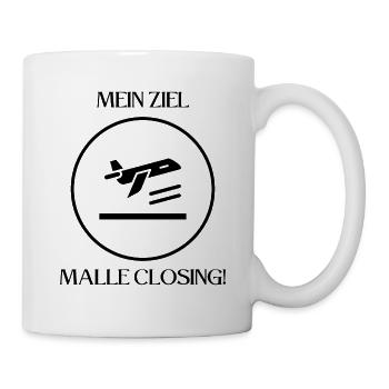 Auf gehts zum Malle Closing! Party, Mallorca, JGA! - Tasse - Weiß - Rechts