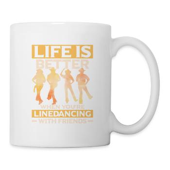 La vie est meilleure quand vous faites de la danse en ligne Western Cou - Mug blanc - blanc - Droite