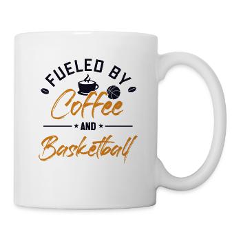 Fueled by Coffee and Basketball Basketballspieler - Tasse - Weiß - Rechts