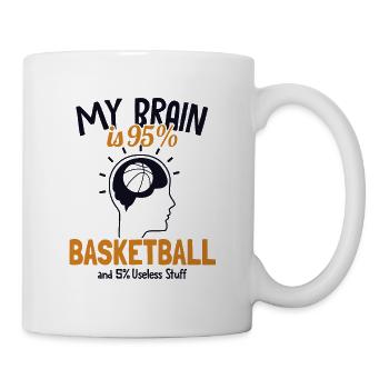 My Brain is 95% Basketball Basketballkorb - Tasse - Weiß - Rechts