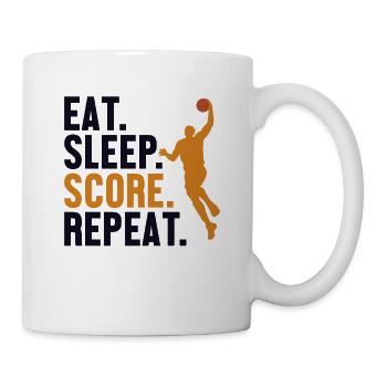 Eat Sleep Score Repeat Basketballer Basketballfan - Tasse - Weiß - Rechts