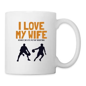 I love my Wife Basketball Basketballspieler - Tasse - Weiß - Rechts
