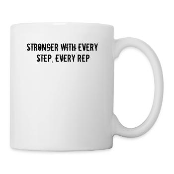Fitness - Stronger with every step, every rep - Mug - white - Right