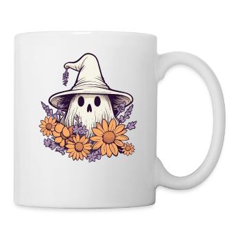 Halloween Groovy Ghost Hippie Fleurs - Mug blanc - blanc - Droite