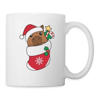 Capybara Weihnachten Schnee Winter Tiere Capybara - Tasse - Weiß - Rechts