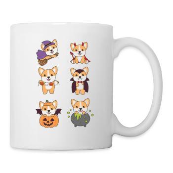 Corgi Halloween Devil Pumpkin Vampire Costume - Mug - white - Right
