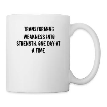 Fitness - Transforming weakness into strength, - Mug - white - Right