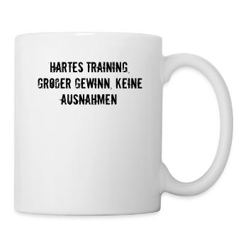 Fitness - Hartes Training, großer Gewinn, keine - Tasse - Weiß - Rechts