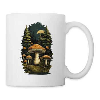 Steinpilz retro Design Sammeln im Wald Natur Pilze - Tasse - Weiß - Rechts