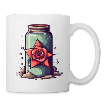 Bottle of magic potion and rose - Mug - white - Right
