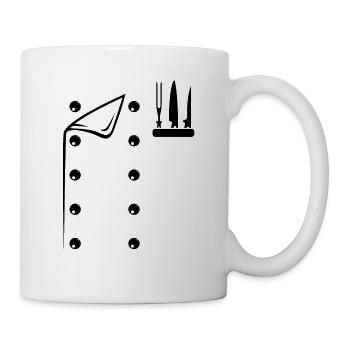 Chef Costume Culinary Chef Cooking Costume Kitchen - Tasse - Weiß - Rechts