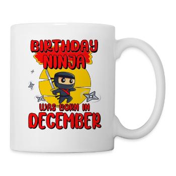 Birthday Ninja December Bday Party Gift For Bday - Mug - white - Right