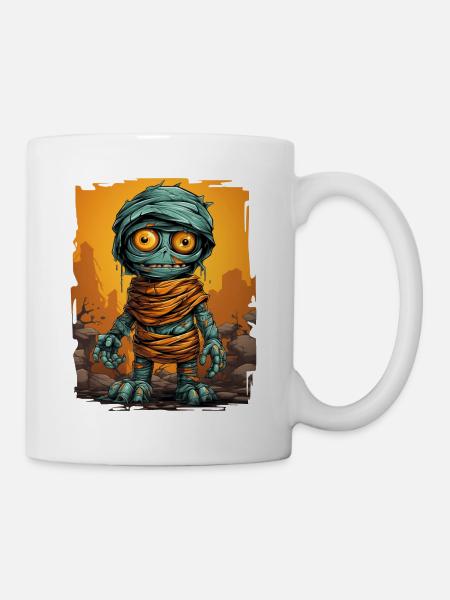 Halloween Spooky Cartoon Mummy - Tasse - Weiß