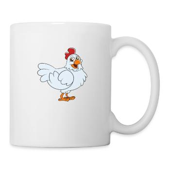 Lustiger Hühner Spruch Huhn - Tasse - Weiß - Rechts