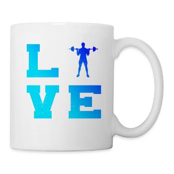 Herren Damen Fitness Ausdauertraining Krafttrainin - Tasse - Weiß - Rechts