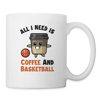 Coffee and my Basketball Basketballer Basketball - Tasse - Weiß - Rechts