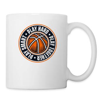 Jouez dur ensemble Smart Basketballer Basketball - Mug blanc - blanc - Droite