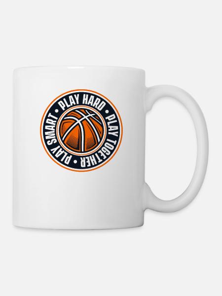 Jouez dur ensemble Smart Basketballer Basketball - Mug blanc - blanc