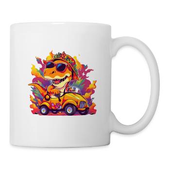 T-Rex fährt Monster Truck Ich bin 3. Geburtstag - Tasse - Weiß - Rechts
