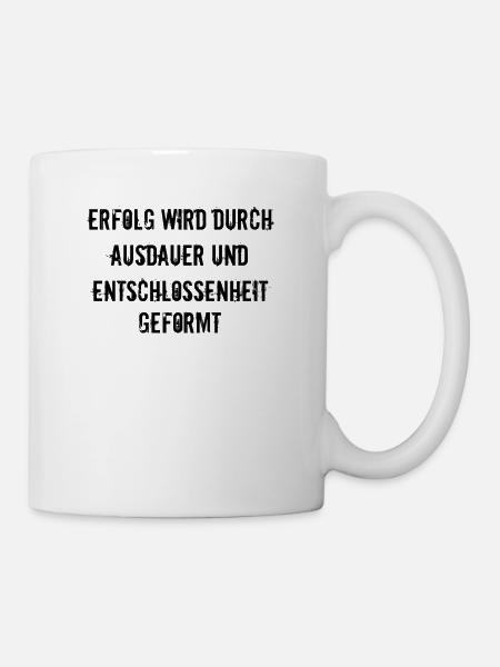 Fitness - Erfolg wird durch Ausdauer und - Tasse - Weiß