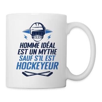 Homme idéal est un mythe sauf s'il est Hockeyeur - Mug blanc - blanc - Droite