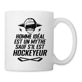Homme idéal est un mythe sauf s'il est Hockeyeur - Mug blanc - blanc - Droite
