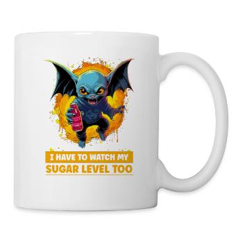 Diabetiker-Halloween-Fledermaus auf Zuckerspiegel - Tasse - Weiß - Rechts