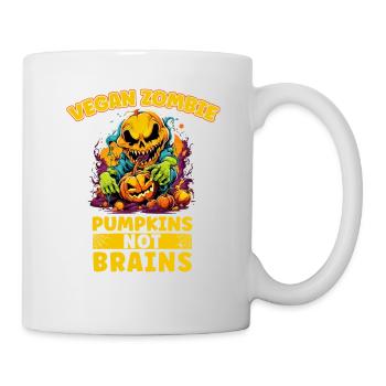 Vegan Halloween Pumpkin Not Brains - The Low Carb - Mug - white - Right