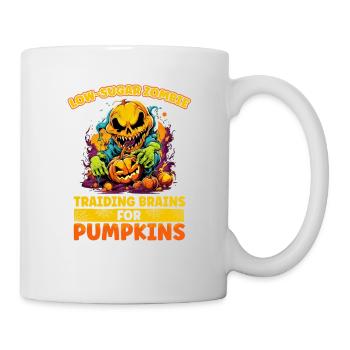 Échange de cerveaux contre des citrouilles pour la - Mug blanc - blanc - Droite