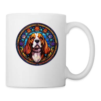 Ich liebe Glasmalerei und Beagle-Designs - Holy - Tasse - Weiß - Rechts