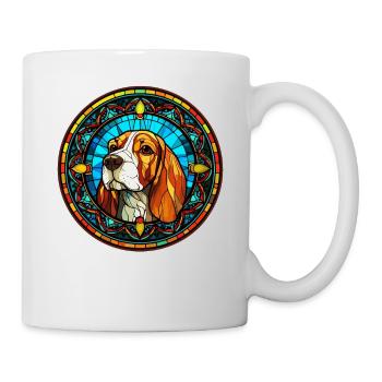 Drôle d’amateur de Beagle avec style artisanal - Stained Gl - Mug blanc - blanc - Droite
