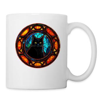 Cool Stained Glass Art Cat for Men and Women - Mug - white - Right