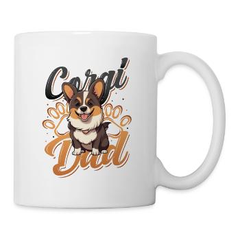 Corgi Daddy, Cute Corgi Daddy - Mug - white - Right