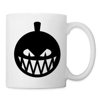 Halloween Kürbis (Kürbislaterne / Emoji / 1C) - Tasse - Weiß - Rechts