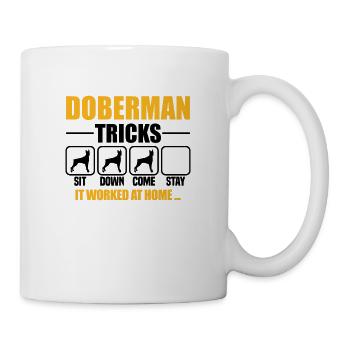 Doberman Tricks - Tasse - Weiß - Rechts
