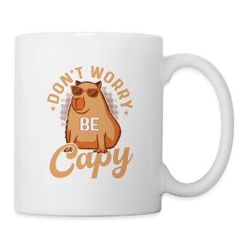 Don't Worry Be Capy Capybara Rodent Mammal - Tasse - Weiß - Rechts