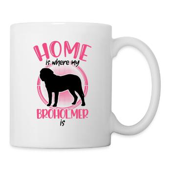 La maison est l’endroit où se trouve mon Broholmer - Mug blanc - blanc - Droite