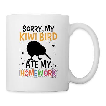 Kiwi Vogel hat gefressen Neuseeland - Tasse - Weiß - Rechts