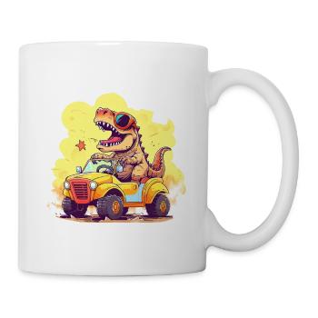 T-Rex Drives Monster Truck I'm 4th Birthday - Mug - white - Right