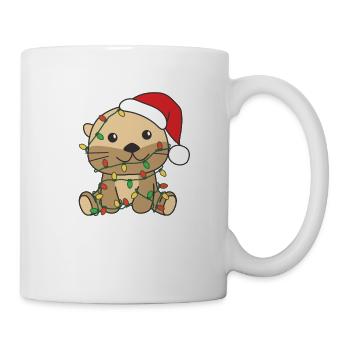 Loutres Noël Hiver Animaux Loutres - Mug blanc - blanc - Droite